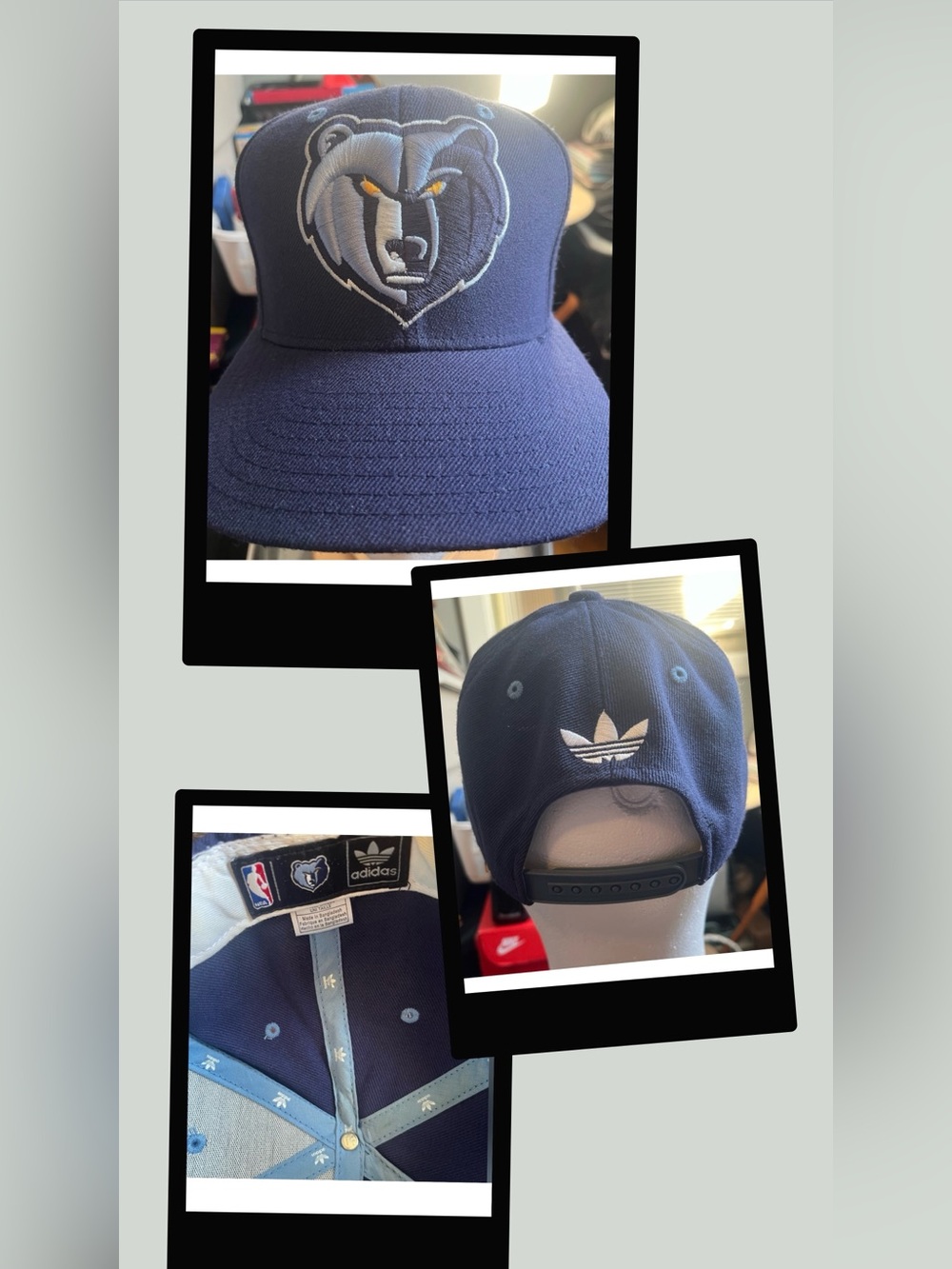 Retro Memphis Grizzlies NBA Blue adidas Snapback Hat Vancouver Grizzlies Cap